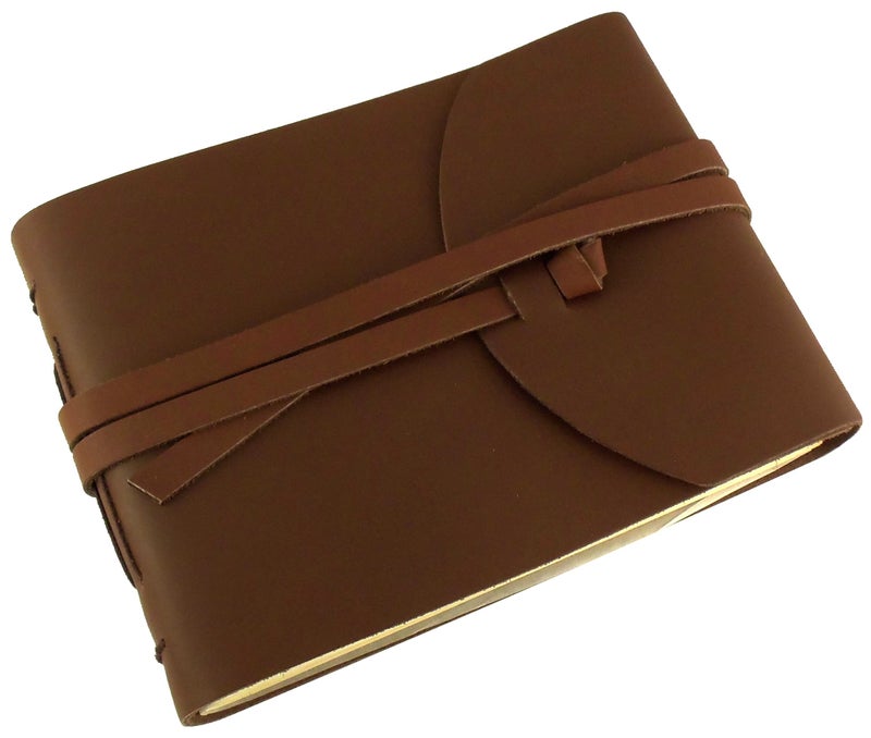 Rustic Ridge Leather ألبوم صور جلد طبيعي ريفي مع صندوق هدايا - صفحات بأسلوب سكربوك - يحمل 100 صورة بحجم 4x6 أو 5x7 - كتاب صور 6x8 - Image 4